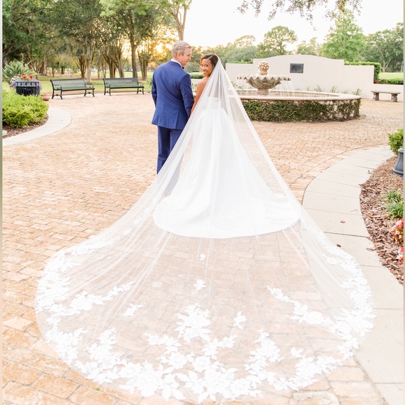 Dresses Wedding Dress And Long Veil With Appliqu Easy Bustle Dry